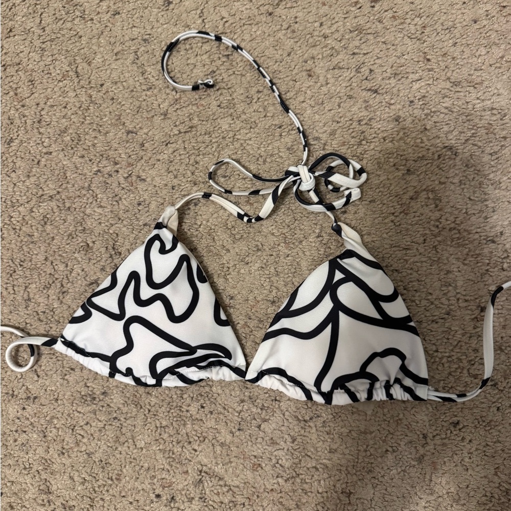 Black and White Abstract Bikini Top